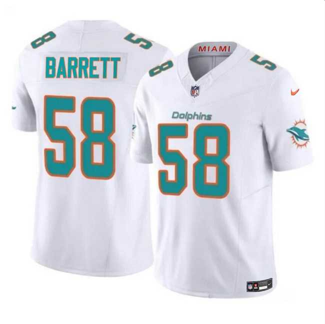 Men & Women & Youth Miami Dolphins #58 Shaquil Barrett White 2023 F.U.S.E Vapor Limited Football Stitched Jersey->new england patriots->NFL Jersey